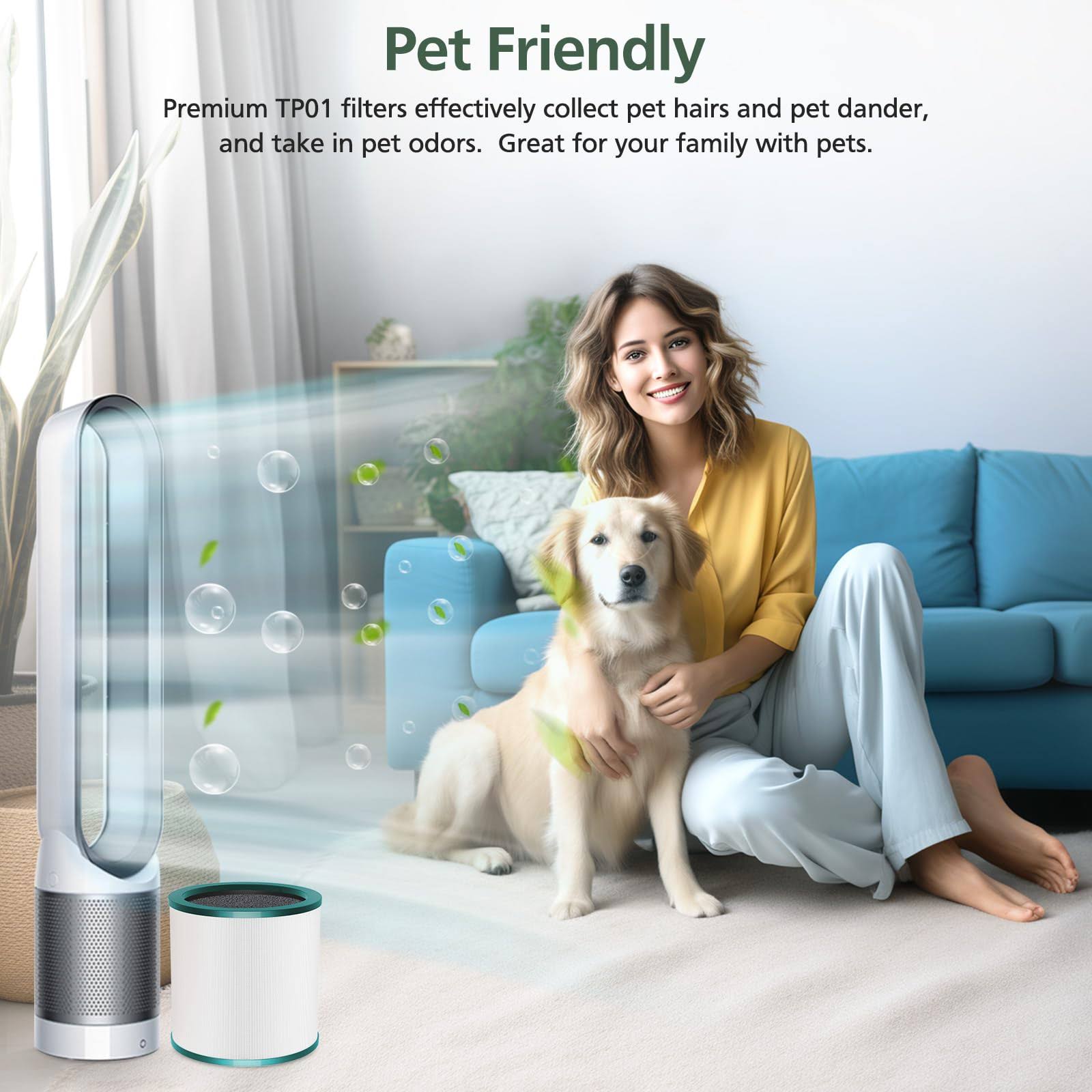 isinlive 2 Pack True HEPA Replacement Filter Compatible with Dyson Tower Purifier Pure Cool Link TP01, TP02, TP03, AM11, BP01 Models, Compare to Part