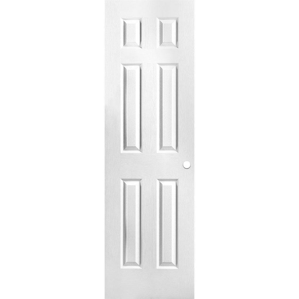 Masonite 61070 24 in. x 80 in. Primed Textured 6-Panel Hollow Core Composite Interior Door Slab with Bore