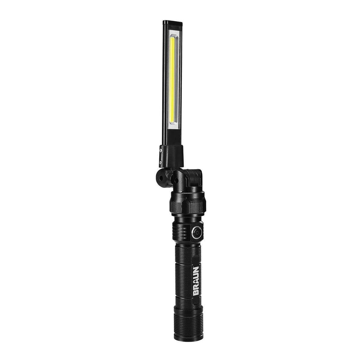 Braun 500 Lumen LED Rechargeable Magnetic Handheld Foldable Slim Bar Work Light