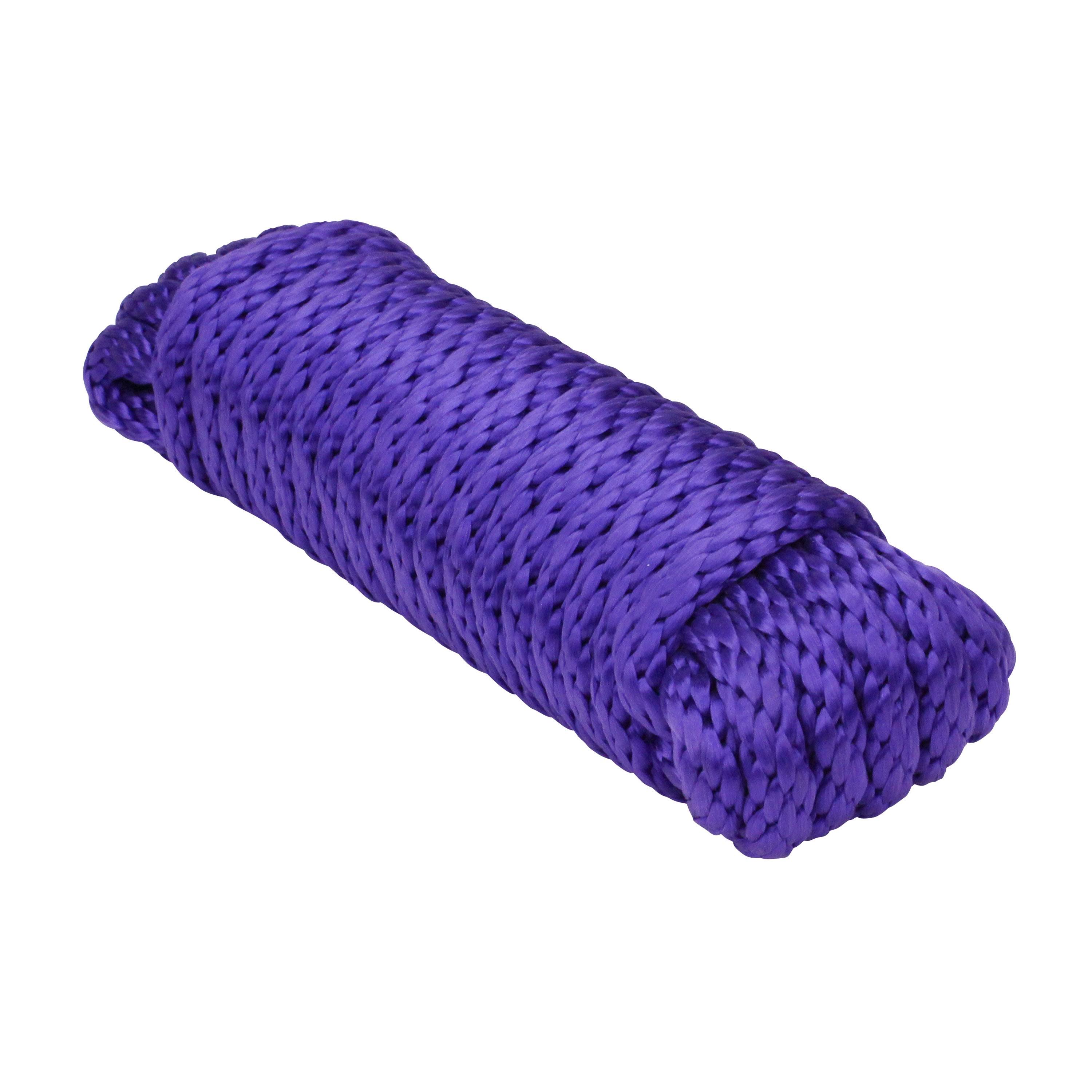Extreme Max Solid Braid MFP Utility Rope- 1/4in x 10' Purple 3008.0241