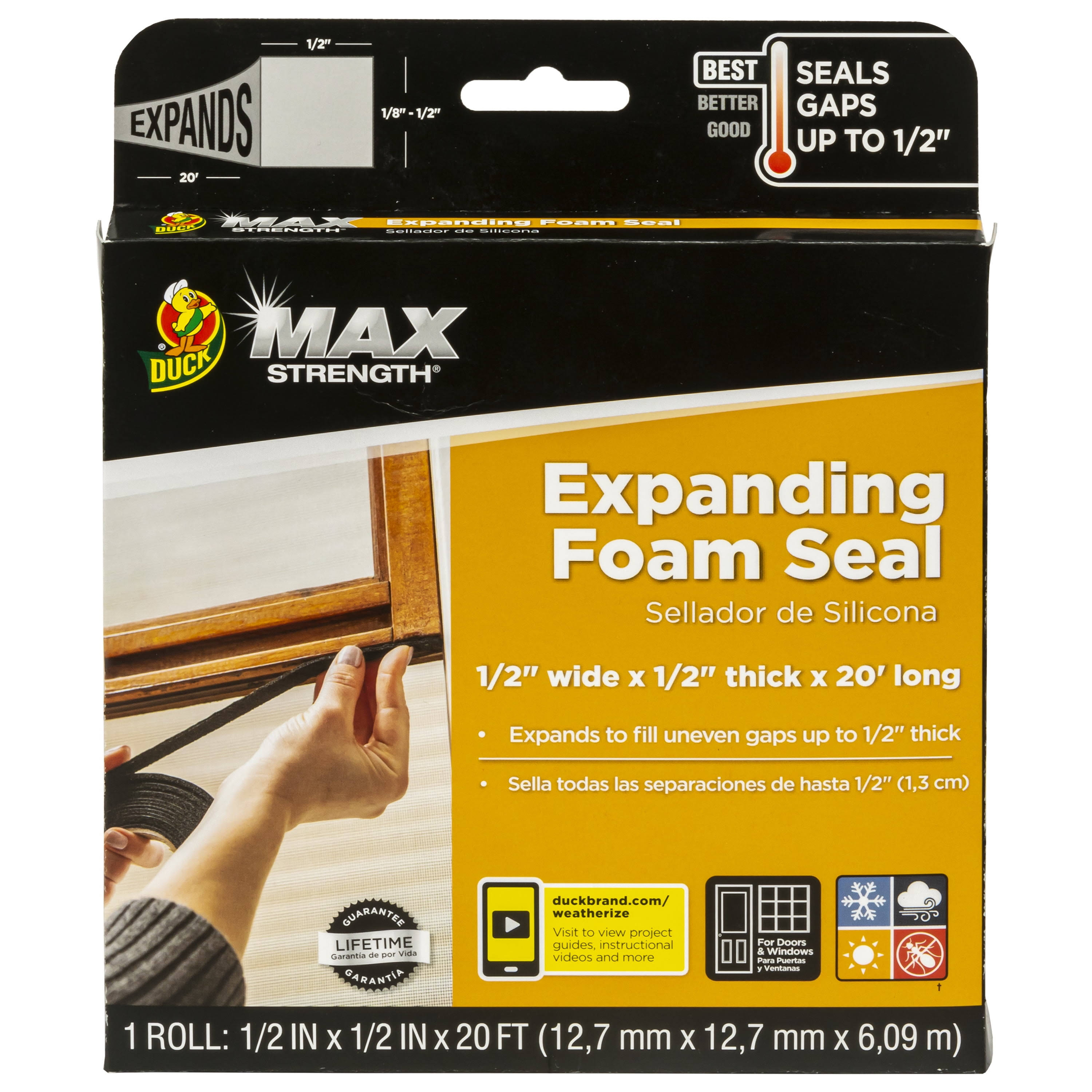 Duck Max Strength Expanding Foam Seal for Door & Windows- .5 x .5 x 240 in