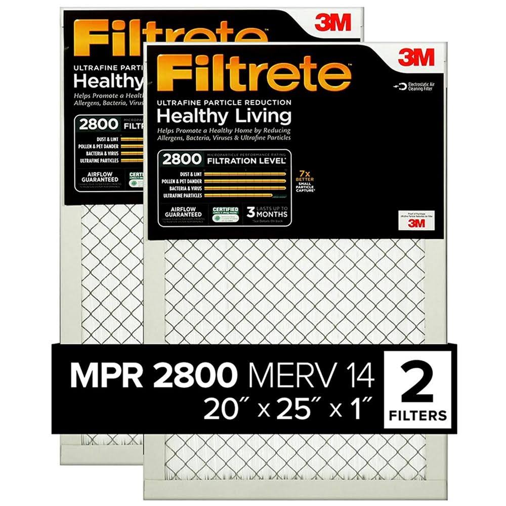 Filtrete 20x25x1 MPR 2800 Ultrafine Particle Reduction AC Furnace Air Filter 2