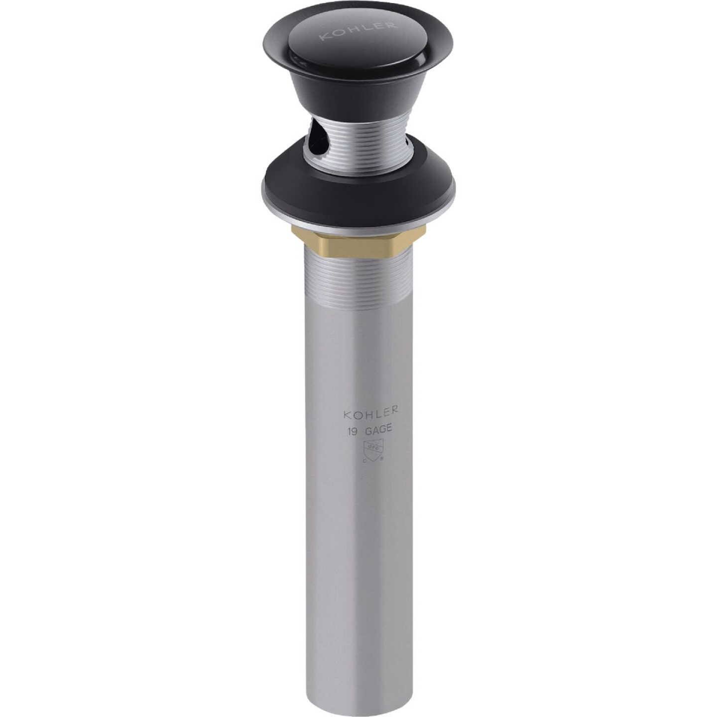 Kohler Premium Matte Black 1-1/4 in. Clicker Drain with Overflow