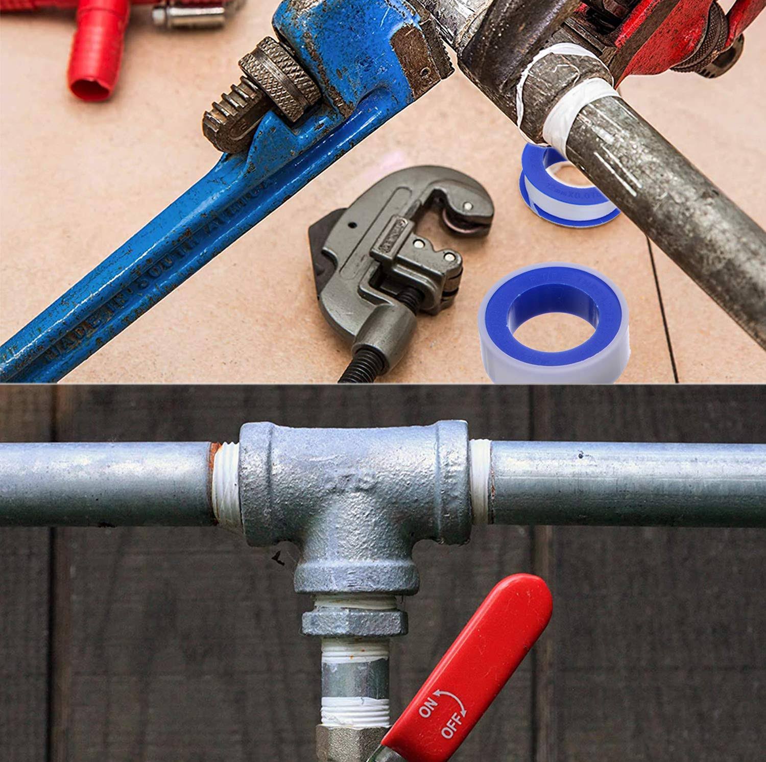 DOPKUSS Plumbers PTFE Pipe Sealant Tape Flex Seal Tape Waterproof (1/2 by 520 Inches 1 Roll)