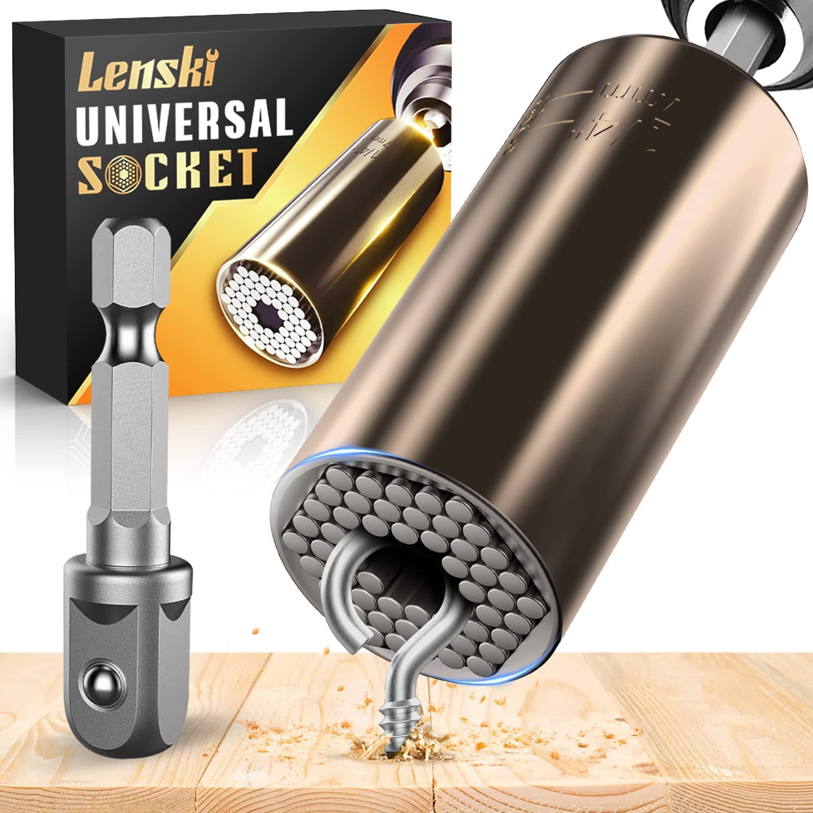 Lenski Stocking Stuffers Gifts for Men, Super Universal Socket Mens Gifts for Christmas, Gifts for Dad Him, Dad Gifts for Men Who Have Everything,