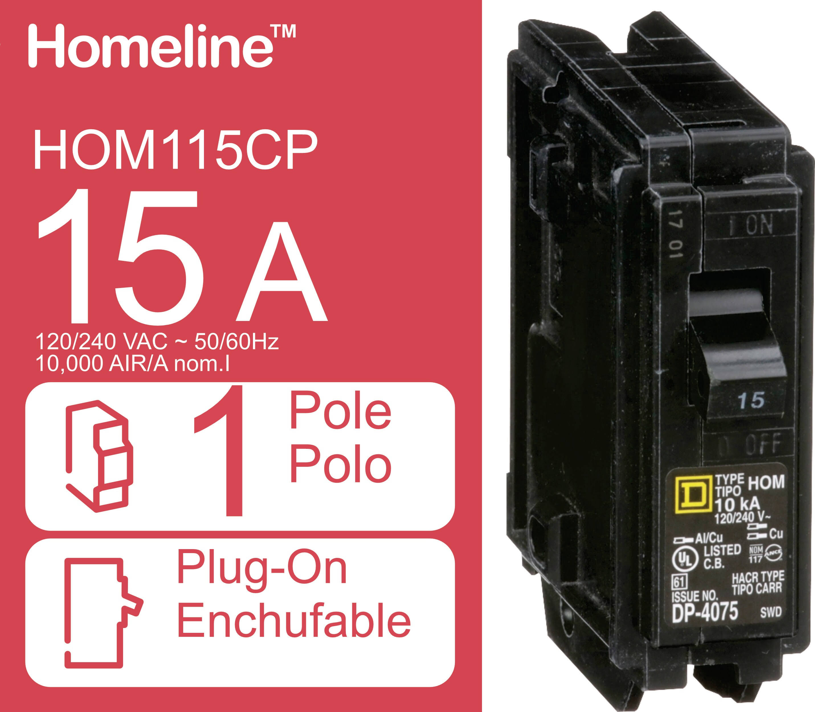 Square D Hom115cp Homeline Circuit Breaker