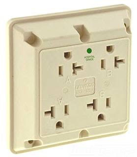 Leviton 20 Amp Industrial Grade Heavy Duty 4-in-1 Grounding Outlet, Red 21254-R