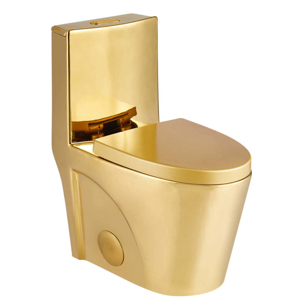 Fine Fixtures MOTB7GO-O Modern One Piece Elongated Toilet- Polished Gold (12