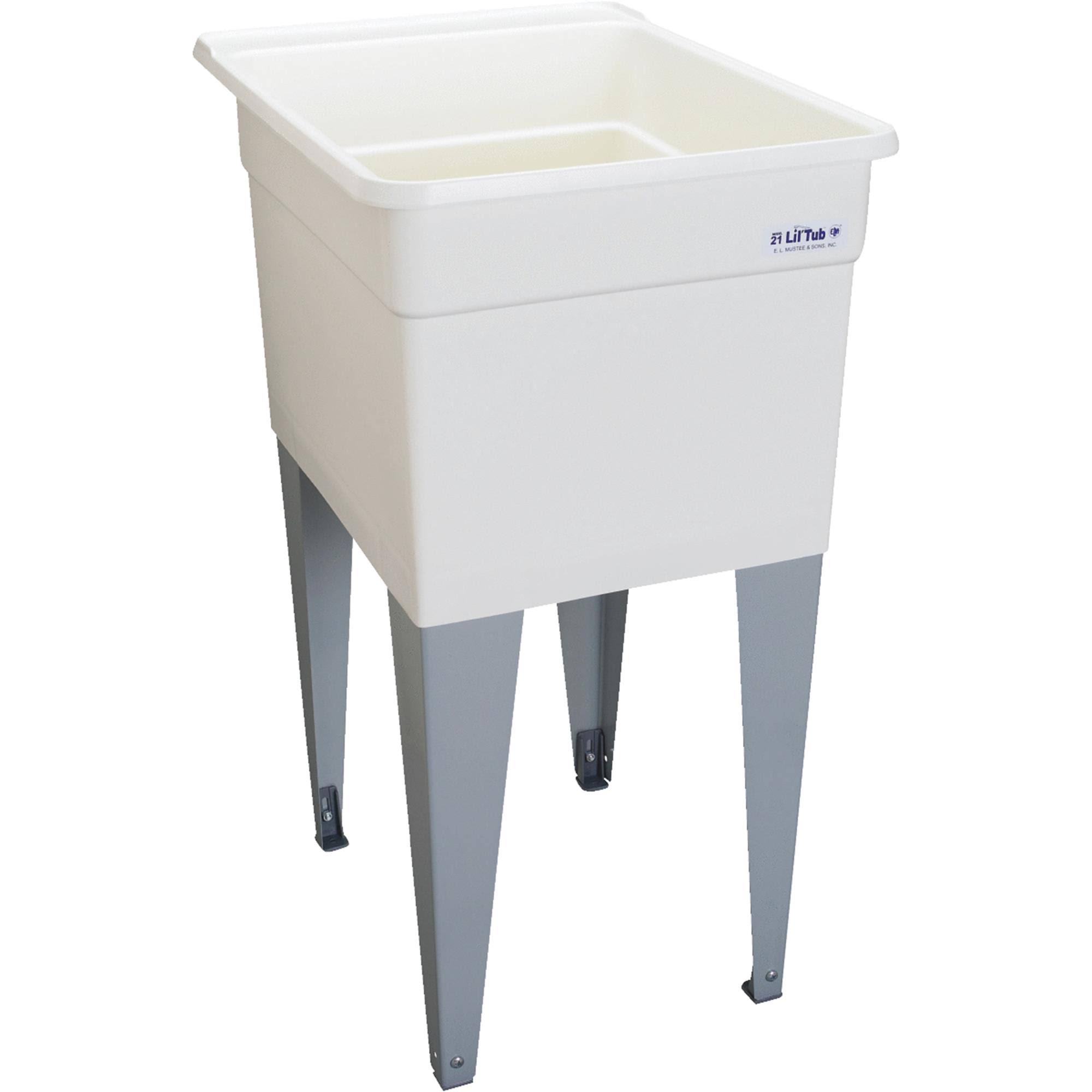 Mustee 21F LilTub Utilatub Laundry Tub Floor Mount 24 inch x 18 inch White