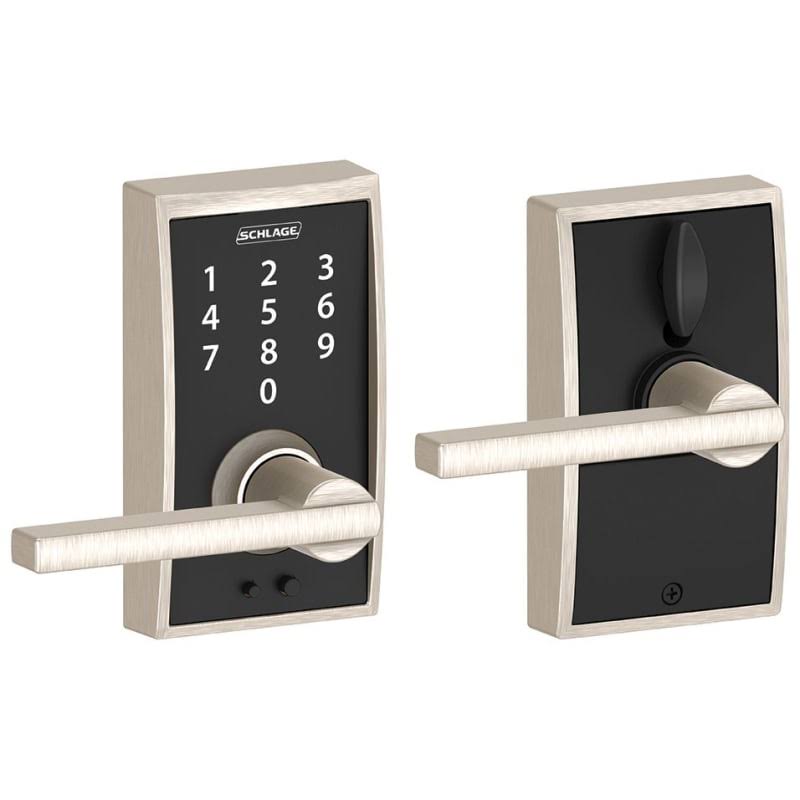 Schlage Fe695 Cen Lat 619 Century Touch Lock With Latitude Lever, Satin Nickel
