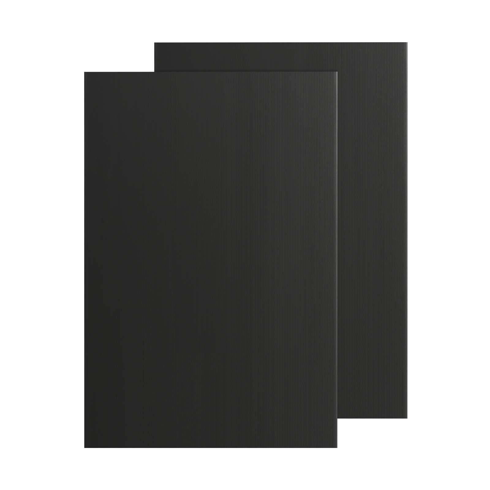 T-Sign Corrugated Plastic Sheet for Indoor and Outdoor Use- 3/16 inch Thick Poster Board, 24x36 Inches Pack of 2 Black Board Sheets Waterproof Coroplast