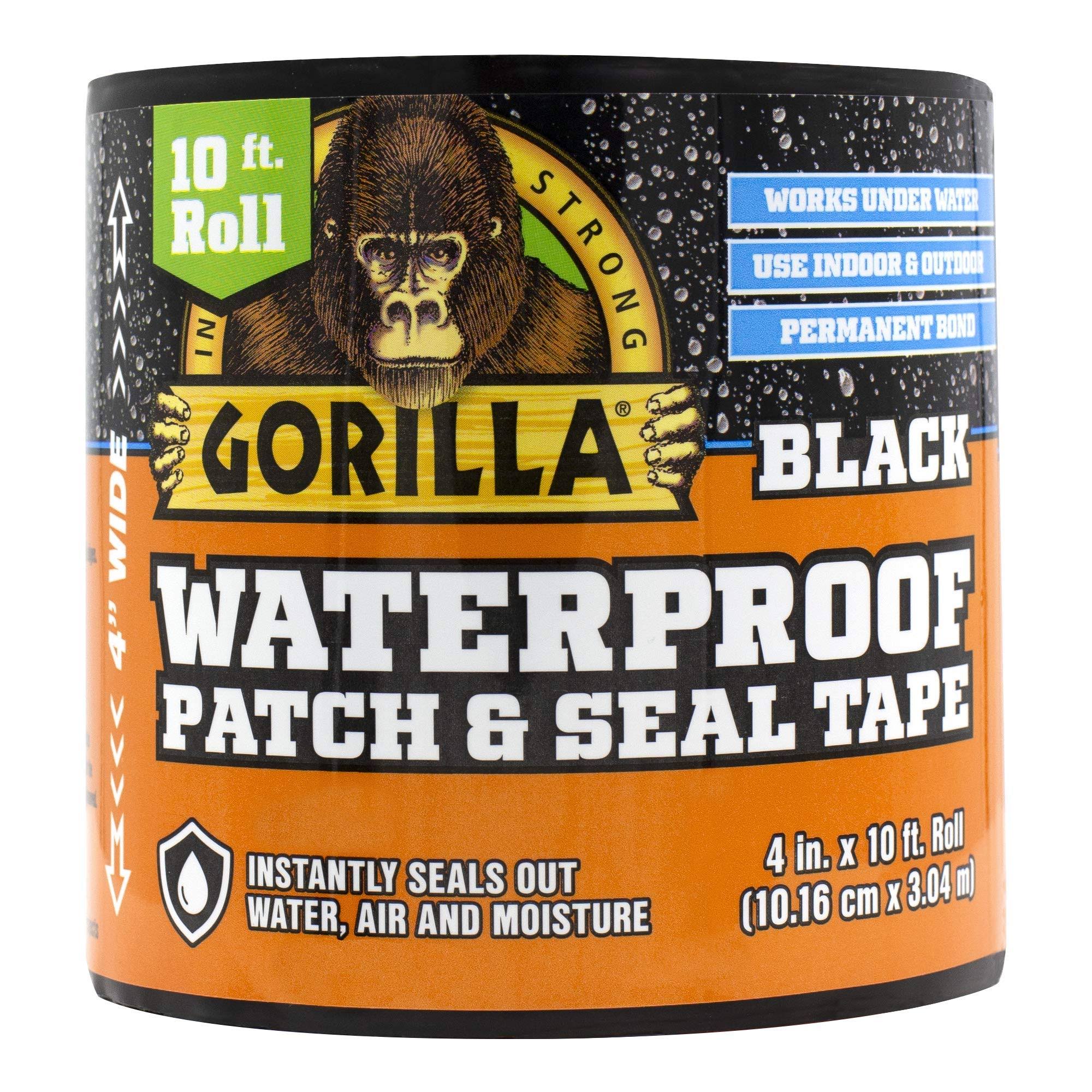 Gorilla 4 in x 10 ft Black Waterproof Patch & Seal Tape
