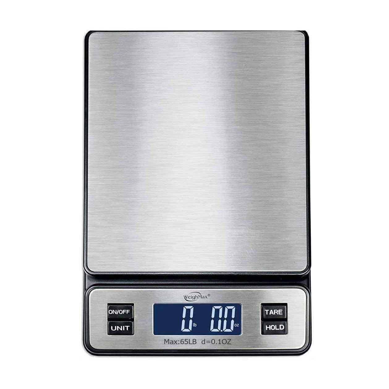 Weighmax W-2809 65 lb x 0.1 oz Durable Stainless Steel Digital Postal Scale, Shipping Scale with AC Adapter,W-2809-65LB