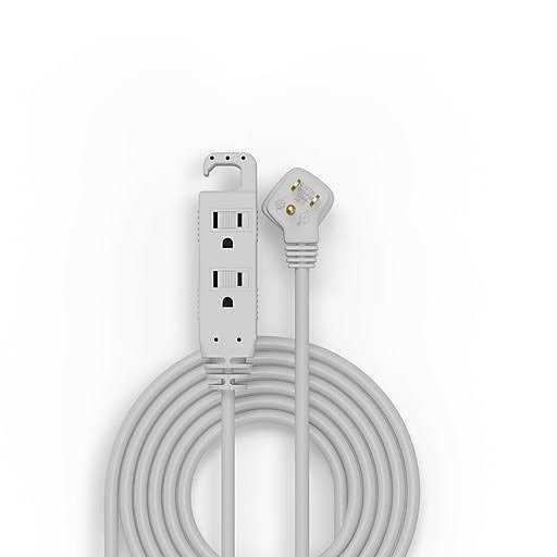 Staples 8' Extension Cord 3-Outlet with Safety Covers, Gray (22131)