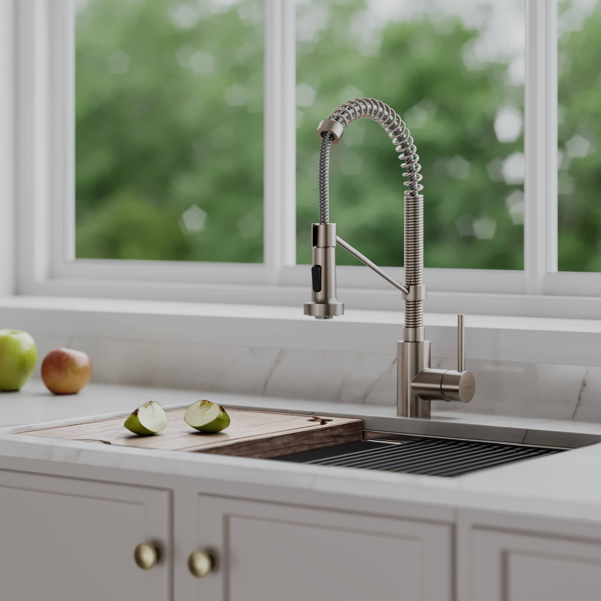 Kraus Bolden Spot Free Stainless Steel Single Handle Pull-Down Kitchen Faucet | KPF-1610SFS
