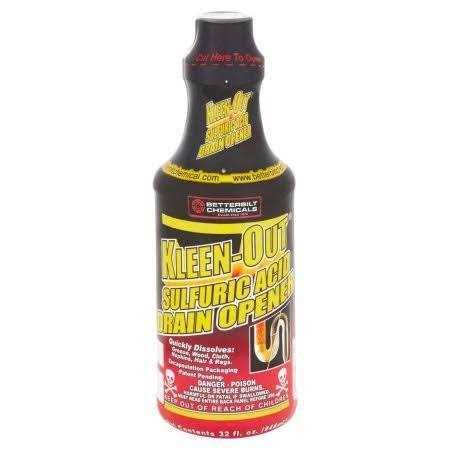 Betterbilt Chemicals Kleen-Out Sulfuric Acid Drain Opener, 32 fl oz (1)