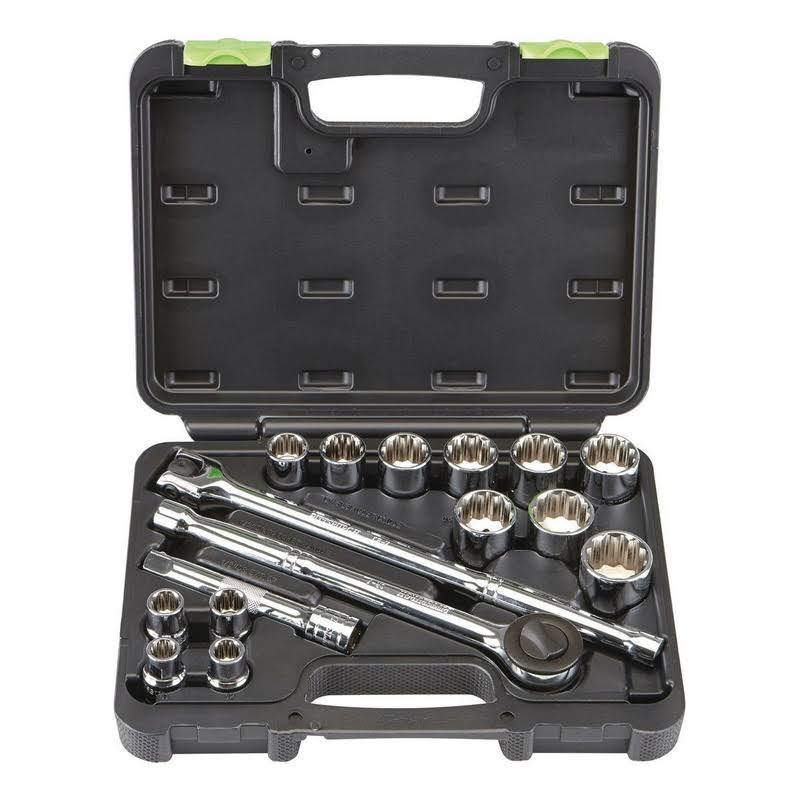 Pittsburgh 16 PC 1/2 in. Drive Metric Socket Set 63458