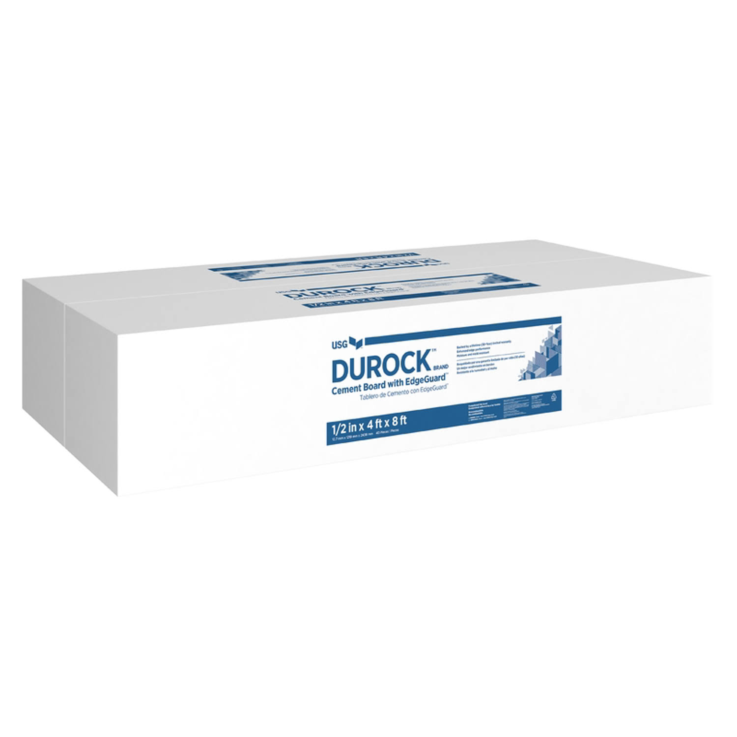 USG Durock 4 ft. W x 8 ft. L x 1/2 in. Cement Board with EdgeGuard