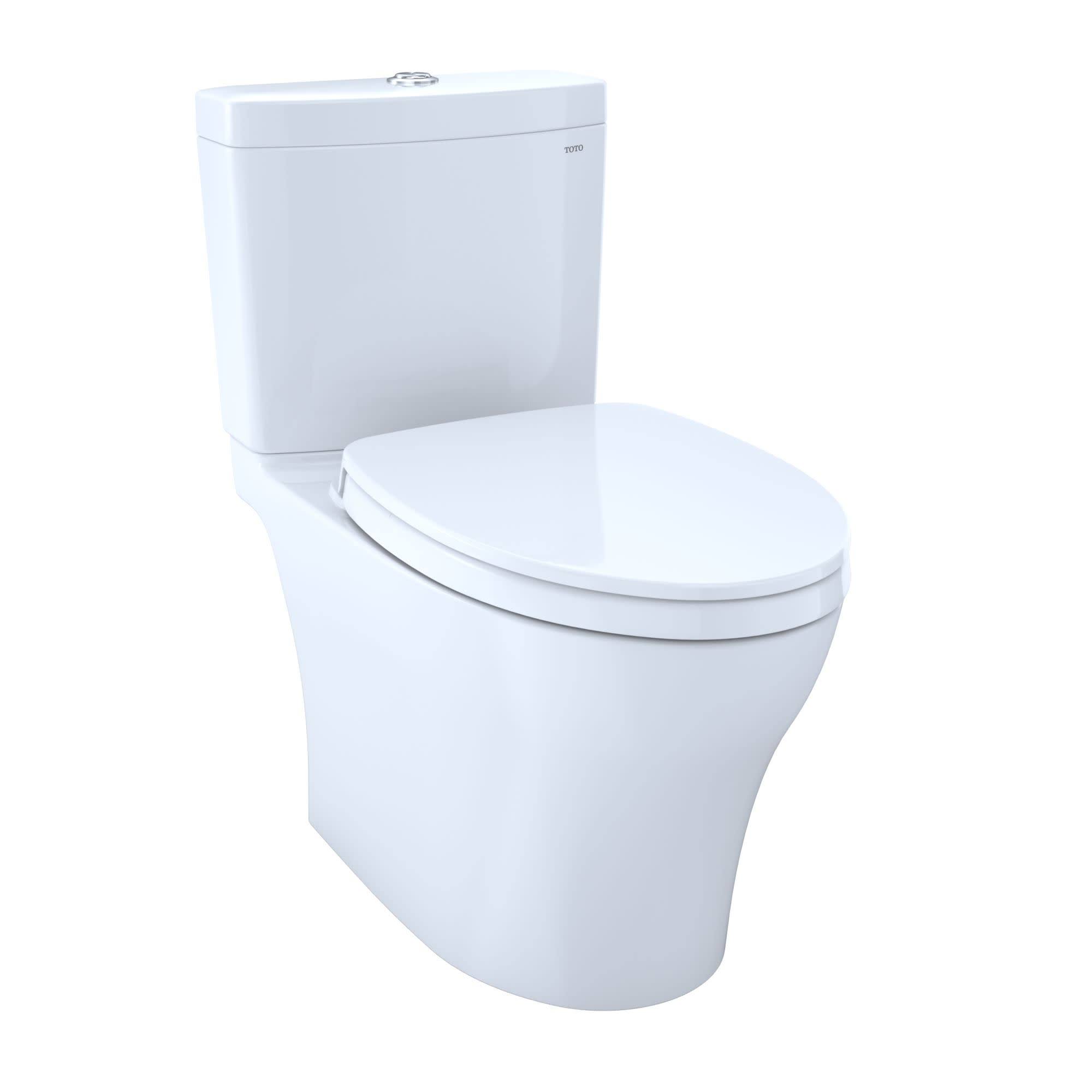 Toto MS446124CEMGN#01 Aquia IV Washlet+ Two-Piece Elongated Dual Flush 1.28 and 0.9 GPF Toilet with CeFiONtect , Cotton White