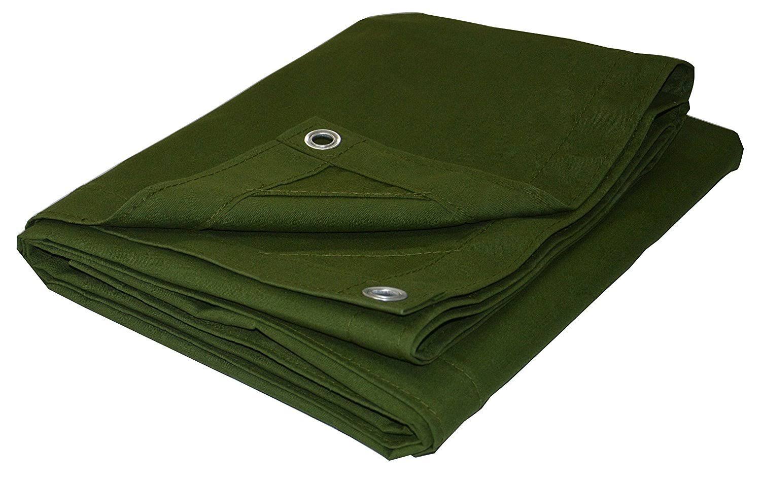 Cartman Olive Drab 10 oz Canvas Tarpaulin 3 Sizes for Option 8' x 10'