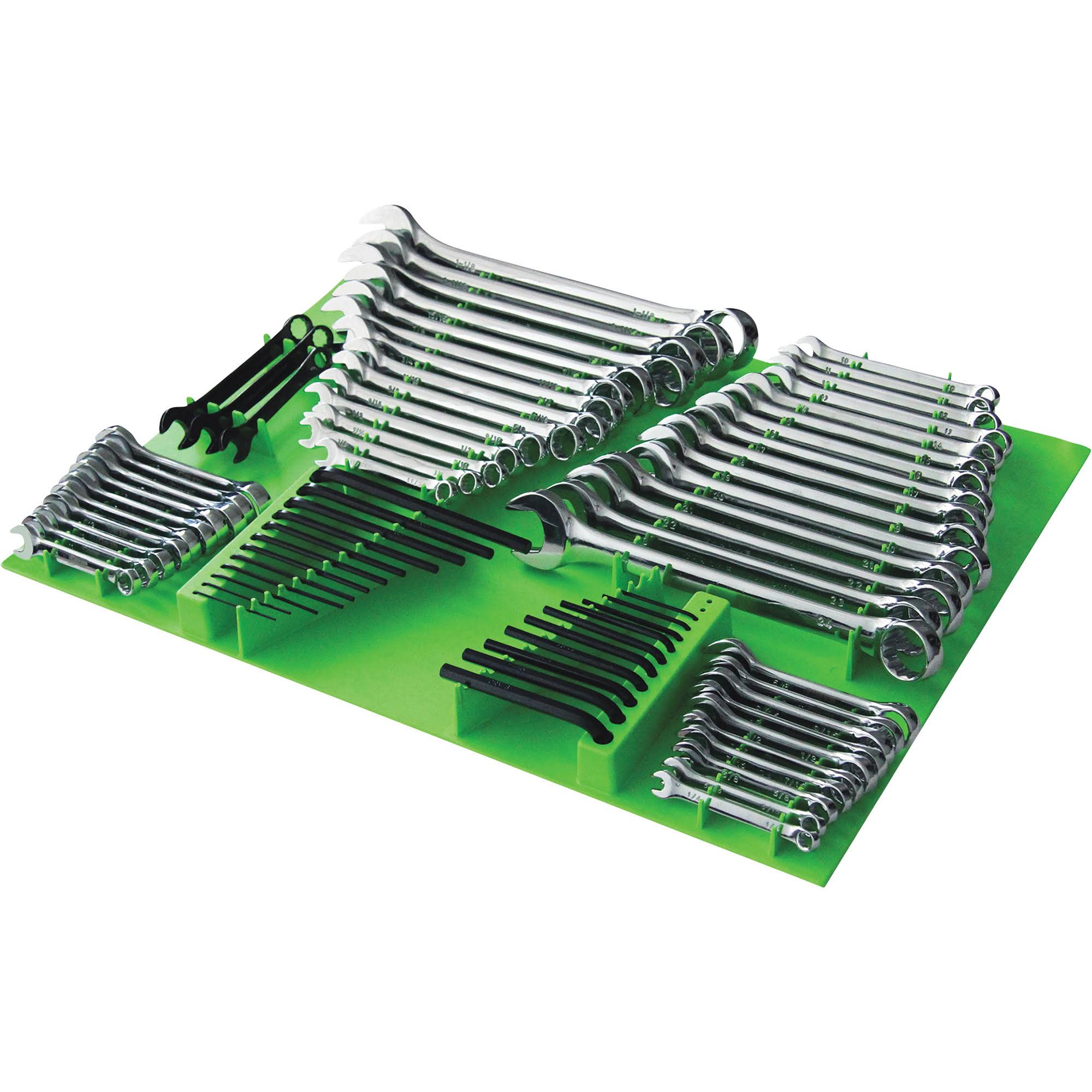 76 PC Wrench Organizer Holder Tray Combination Stubby Flare Hex Grip Tool 67248