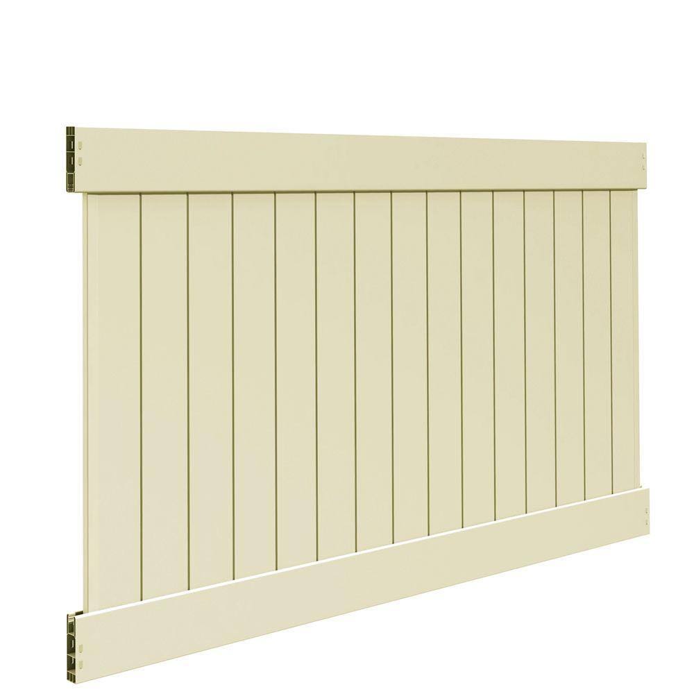 Linden 5 ft. H x 8 ft. W Sand Vinyl Un-Assembled Fence Panel