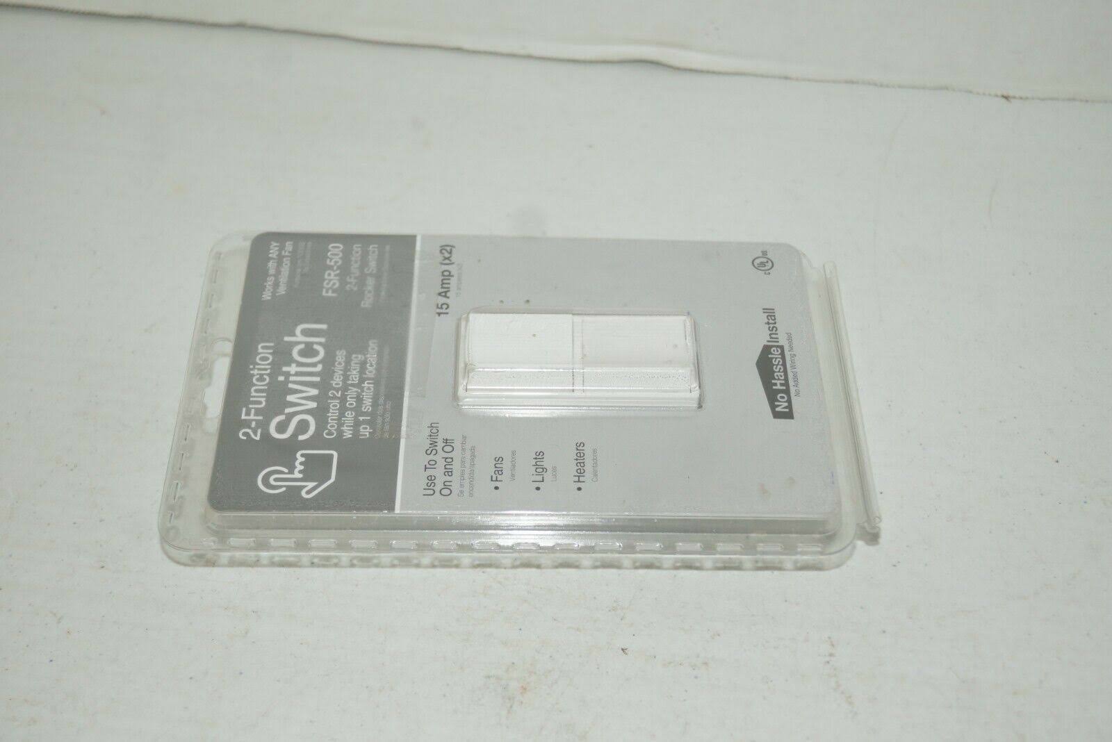 National Brand Alternative 2-Function Rocker Combination Switch in White (120-Volt 15 AMP(X2)) FSR-500-W7