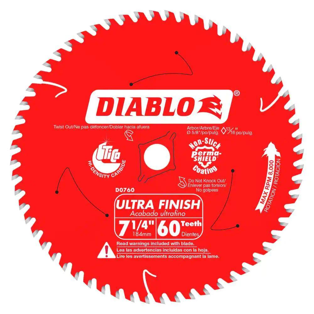 Diablo 7-1/4 in. x 60-Tooth Fine Finish Saw Blade