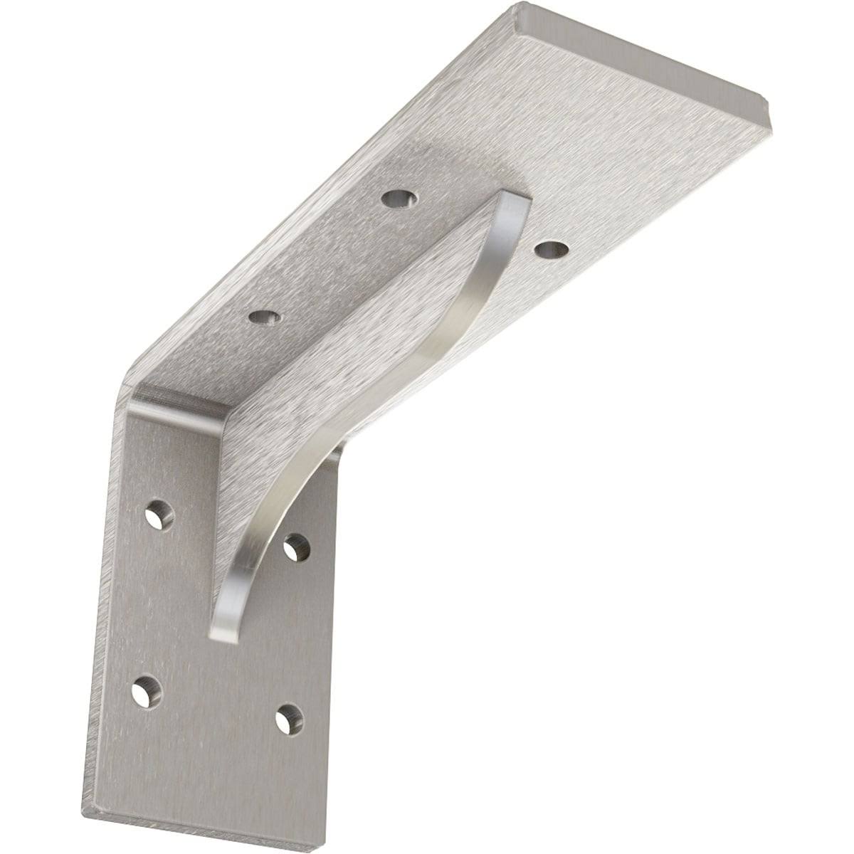 Ekena Millwork 2 inchw x 6 inchd x 3 3/4 inchh Embrey Steel Bracket, Stainless Steel