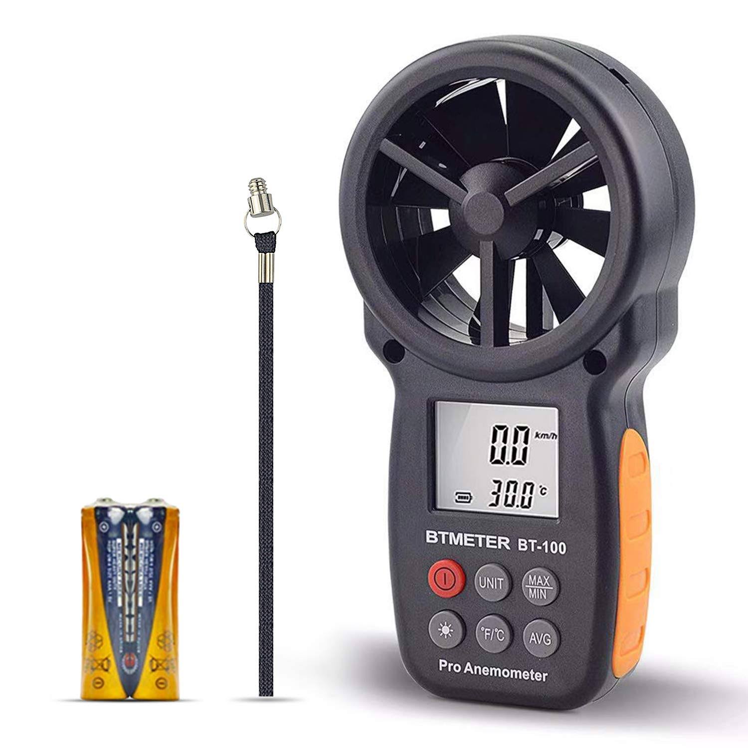 BTMETER Digital Anemometer Handheld BT-100 Wind Speed Meter Gauge, Accurately