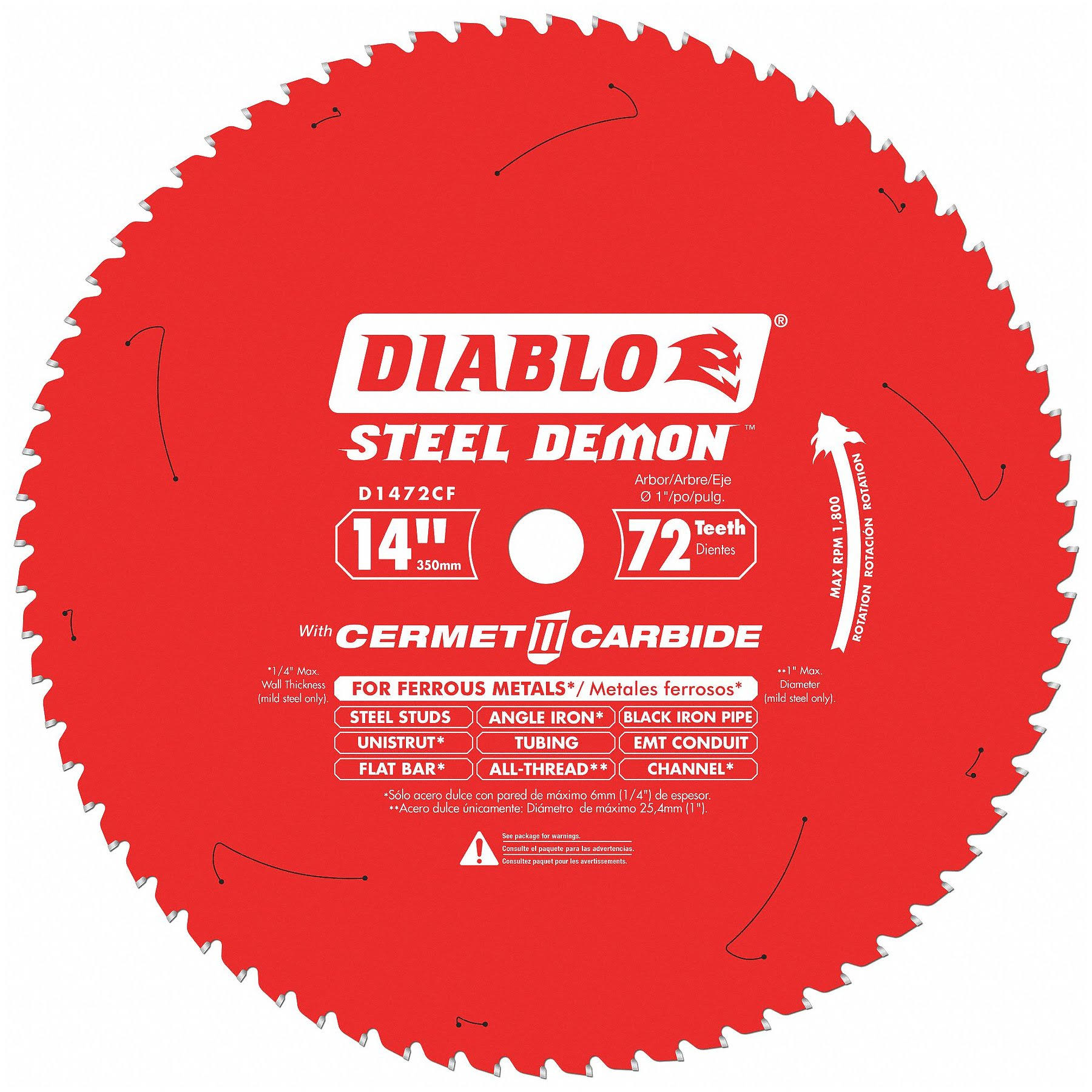 Diablo D1472CF 14 inch,72-Teeth Circular Saw Blade
