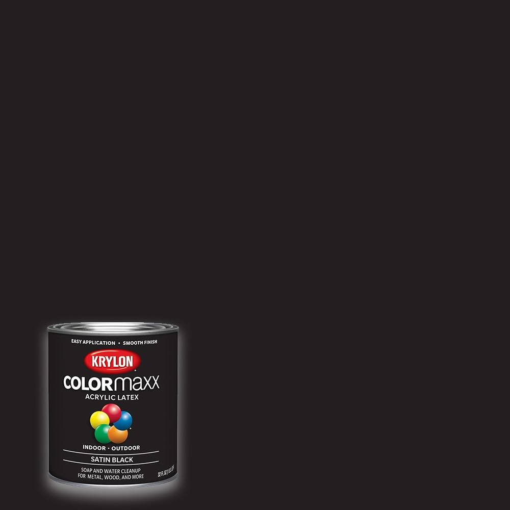 Krylon K05626007 Paint Satin Black 1Quart