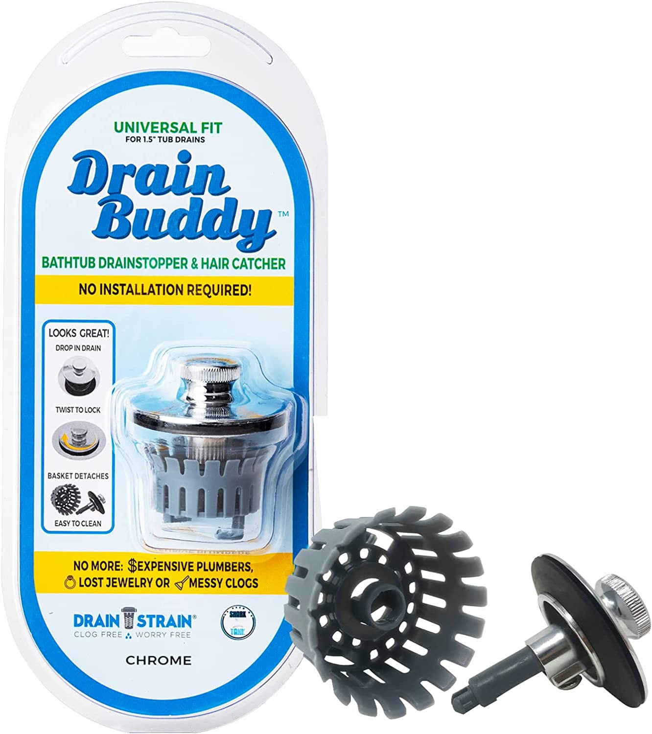 Drain Buddy Ultra Flo Tub Chrome Metal Cap