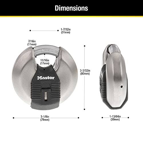 Master Lock M50XKADCCSEN Disc Padlock, 3.12