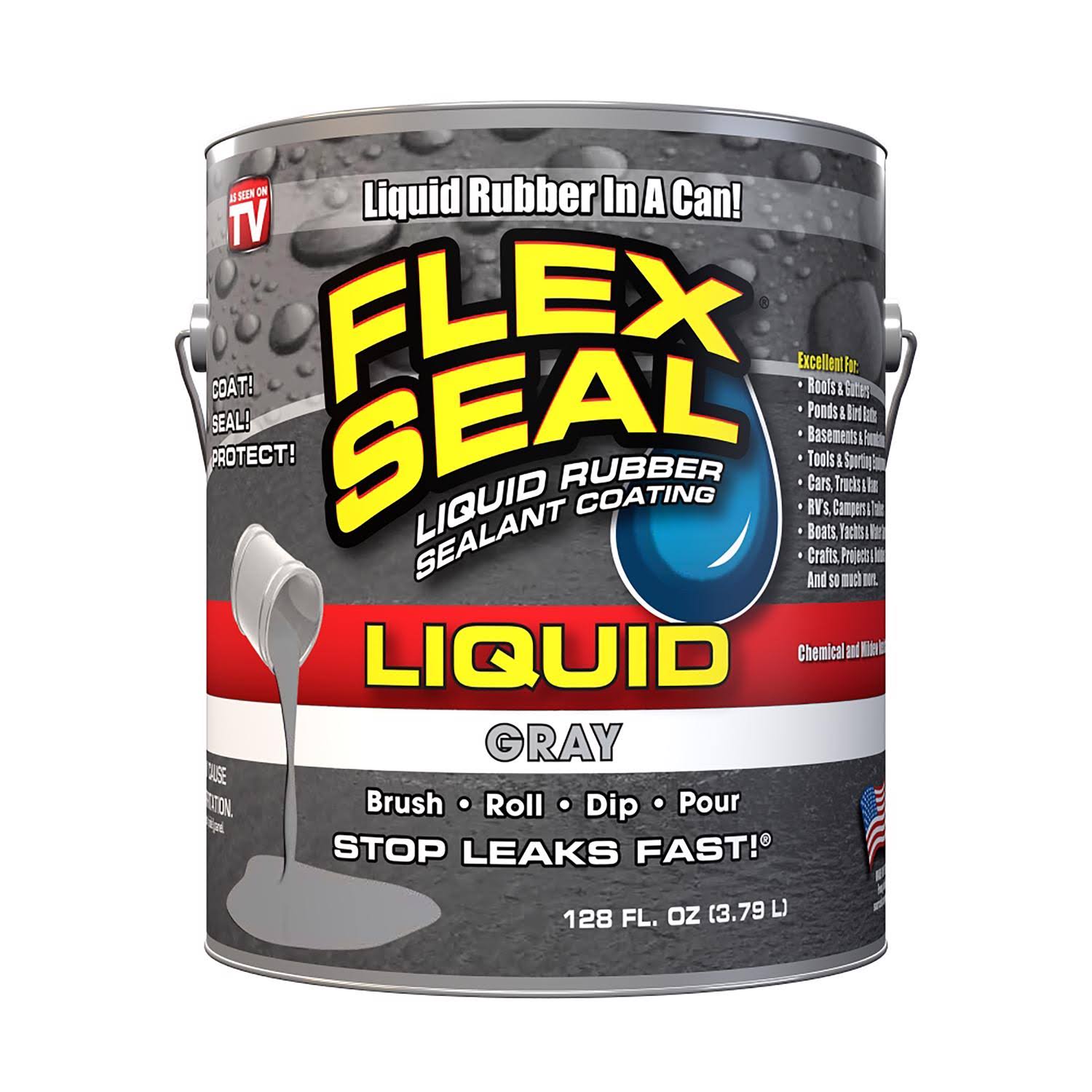 1 Gallon Flex Seal Liquid Rubber Sealant- Gray
