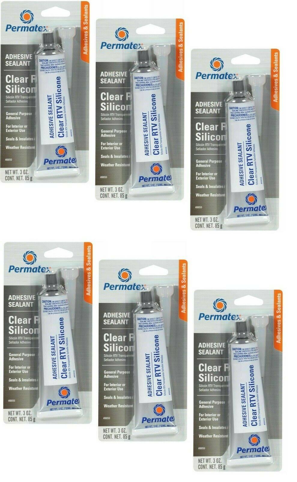 Permatex 80050 3 oz Clear Silicone Adhesive Sealant
