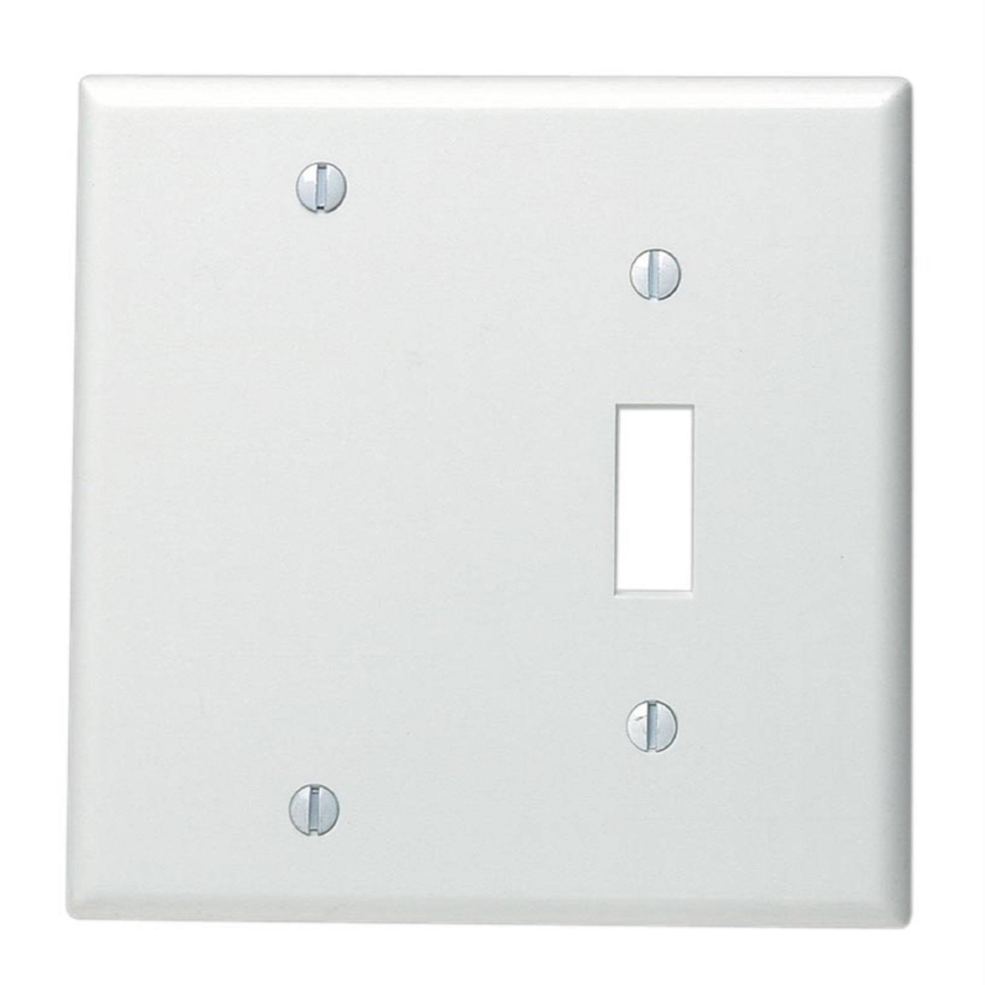Leviton 002-88006-0 2 Gang White Toggle & Blank Wallplate