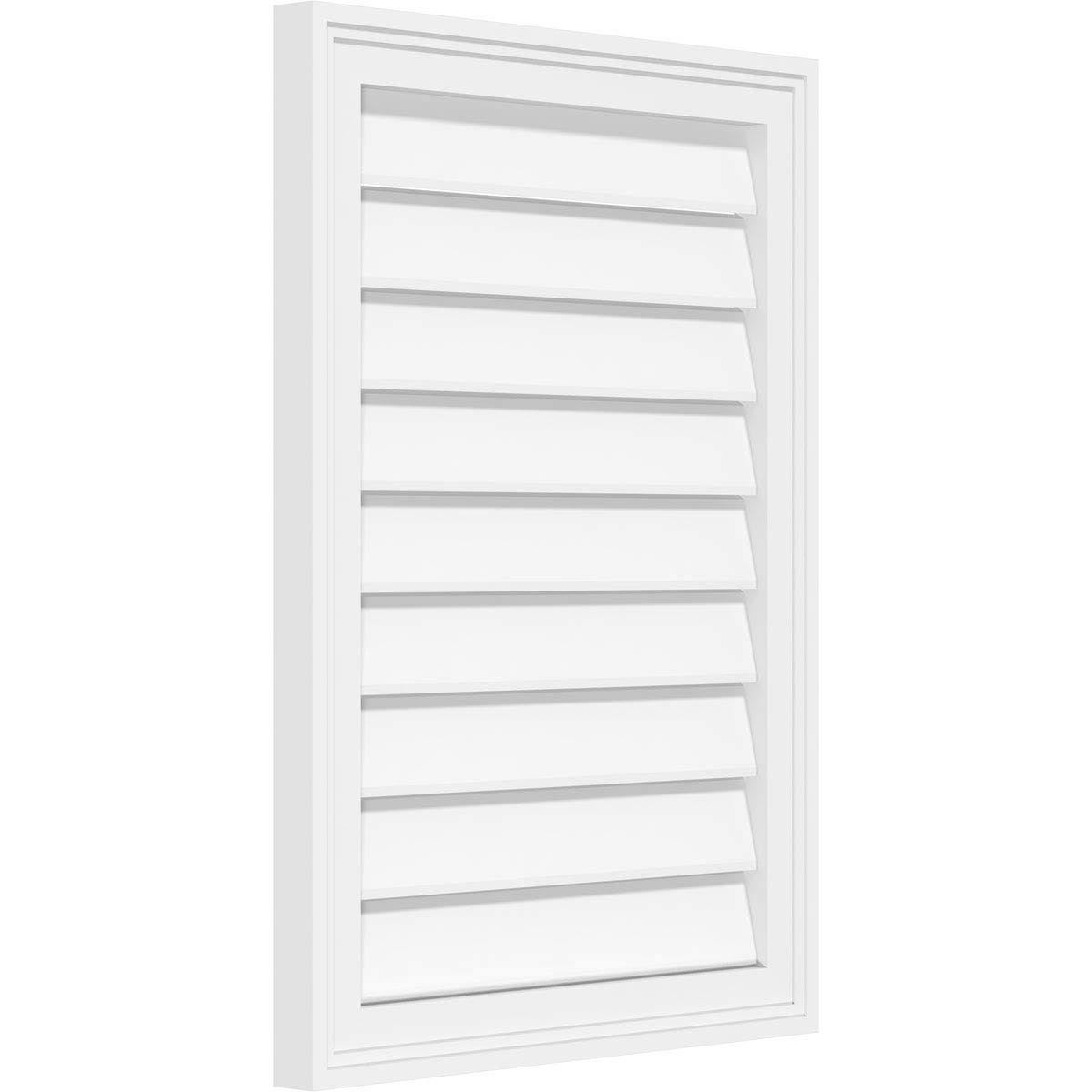 Rectangle Surface Mount Functional Brickmould Frame PVC Gable Vent Ekena Millwork Size: 12