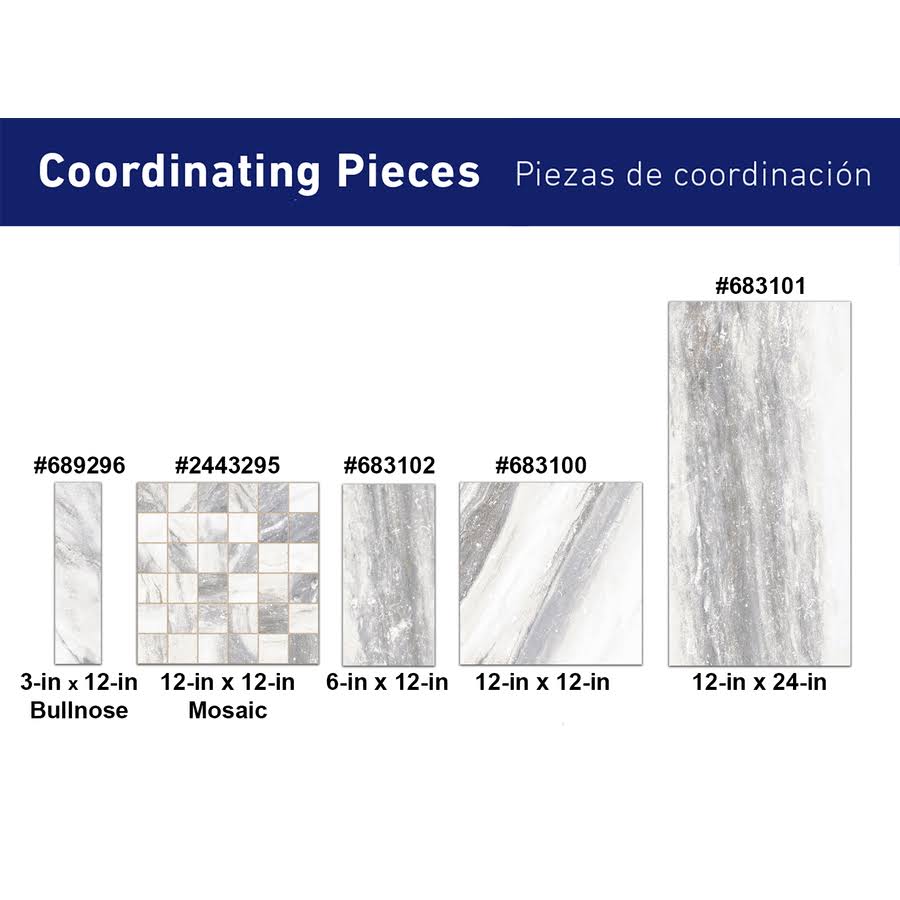 Style Selections Sovereign Stone Pearl 12-in x 24-in Glazed Porcelain Stone Look Floor and Wall Tile