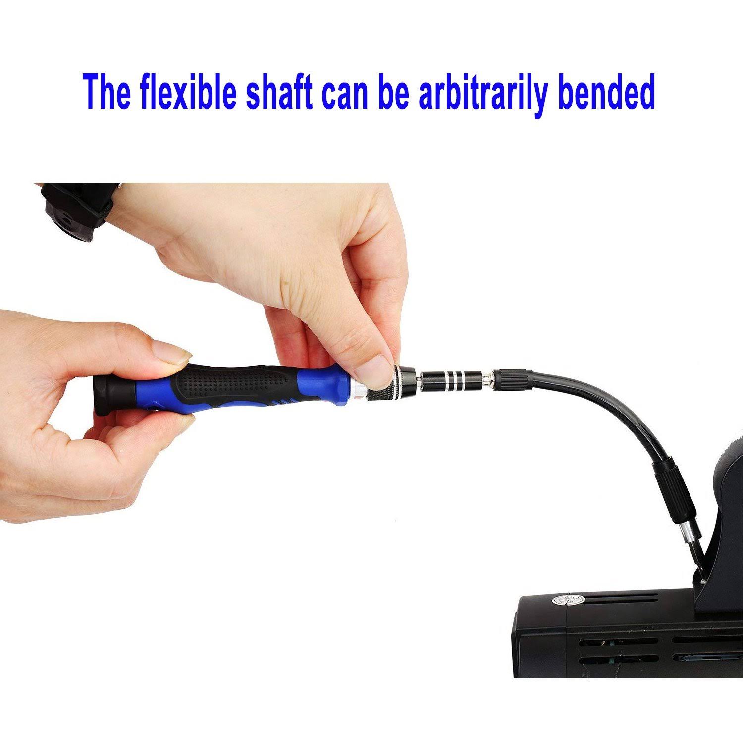 61 in 1 Professional Computer Repair Screwdriver Set Precision PC Laptop Repair Tool Kit with 56 Magnetic Bit and Flexible Shaft Suitable for