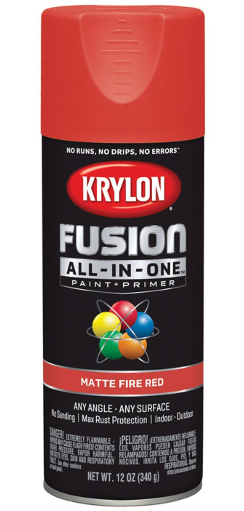 Krylon Fire Red Fusion All-in-One Matte Spray Paint- 12 oz
