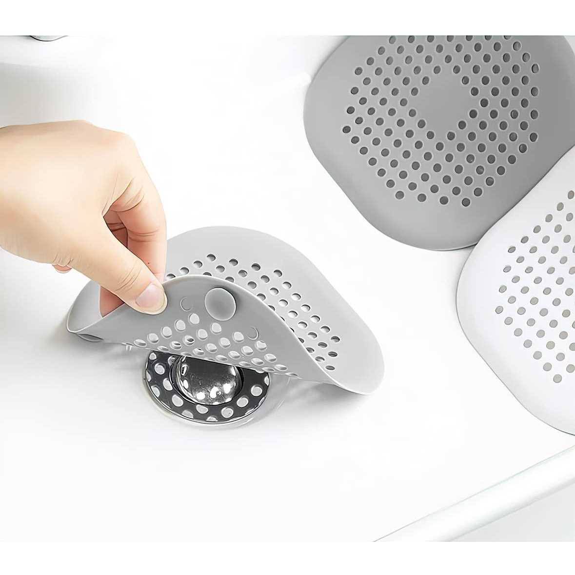 Philbinden 2 Pieces Shower Drain Hair Catcher Bathtub Stopper Home Drain Protectors Drain Cover with Sucker Water Trap Sink Cover for Bathroom Bathtub