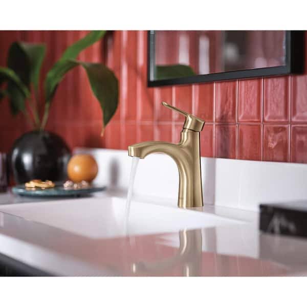 Moen Findlay Single-Handle Single-Hole Bathroom Faucet in Bronzed Gold