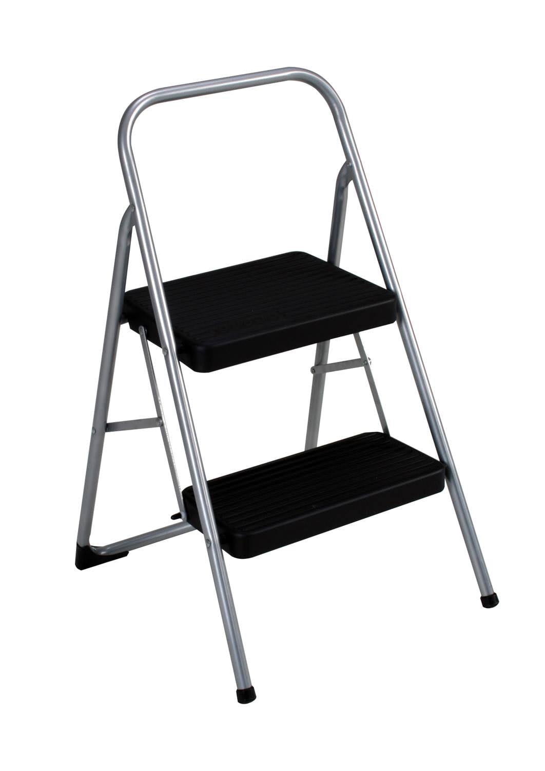 Cosco ANSI Type 3 Platinum 2-Step Household Folding Steel Step Stool- 200 lb