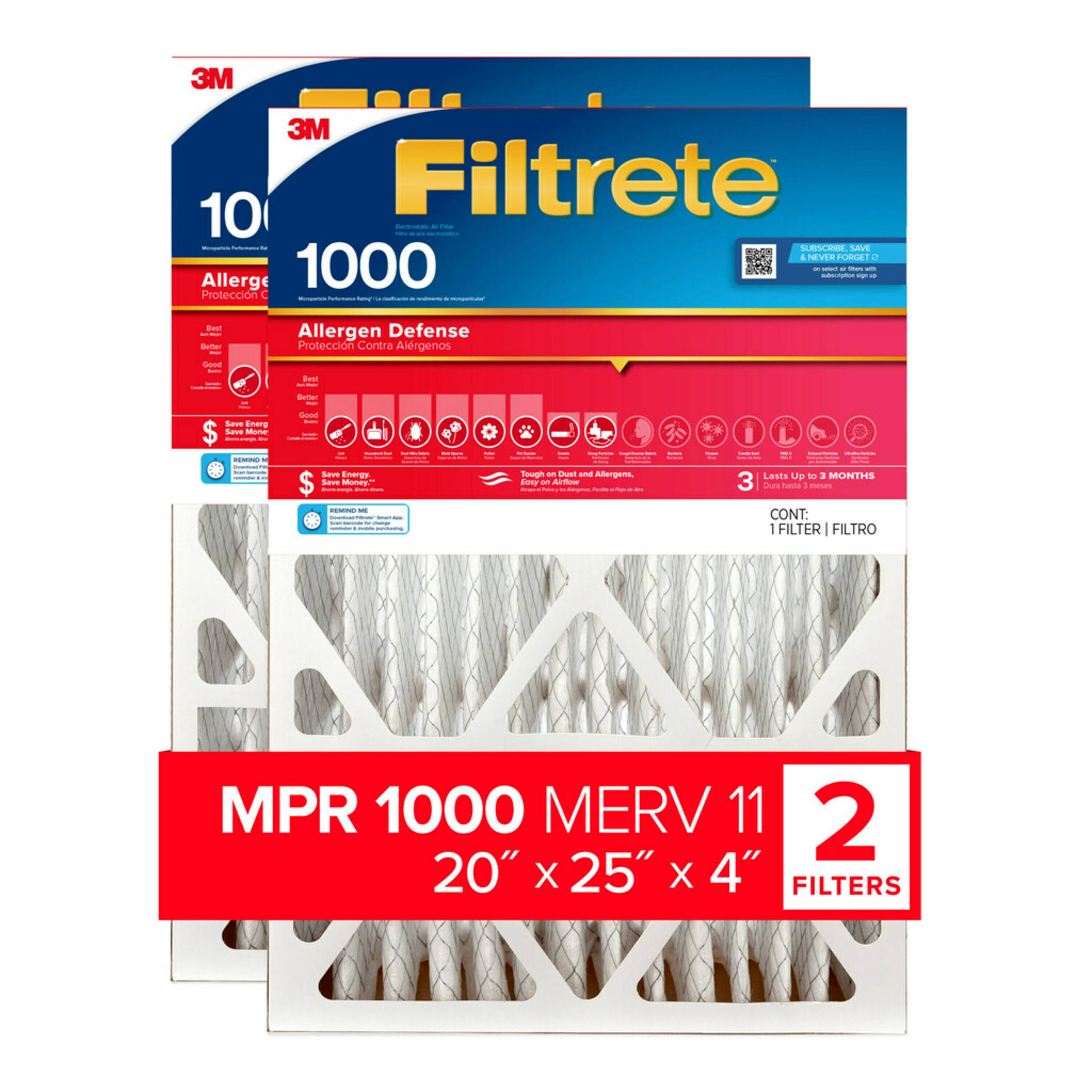 Filtrete 2-Pack 1000 MPR Micro Allergen- 20