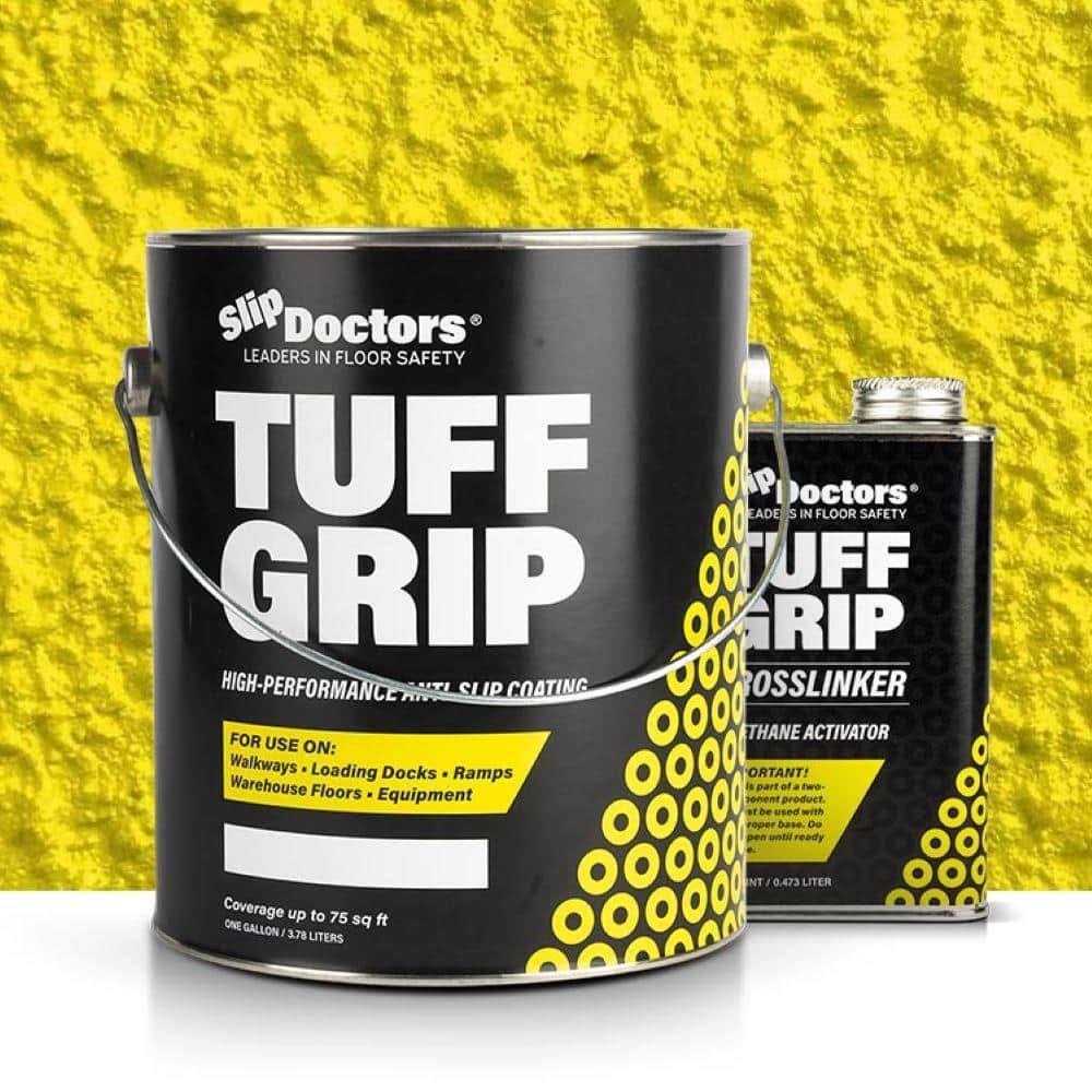 SlipDoctors Tuff Grip Extreme 1 Gallon Safety Yellow Aggressive Traction Non-Skid Floor Paint S-CT-TUFEXYEL1G