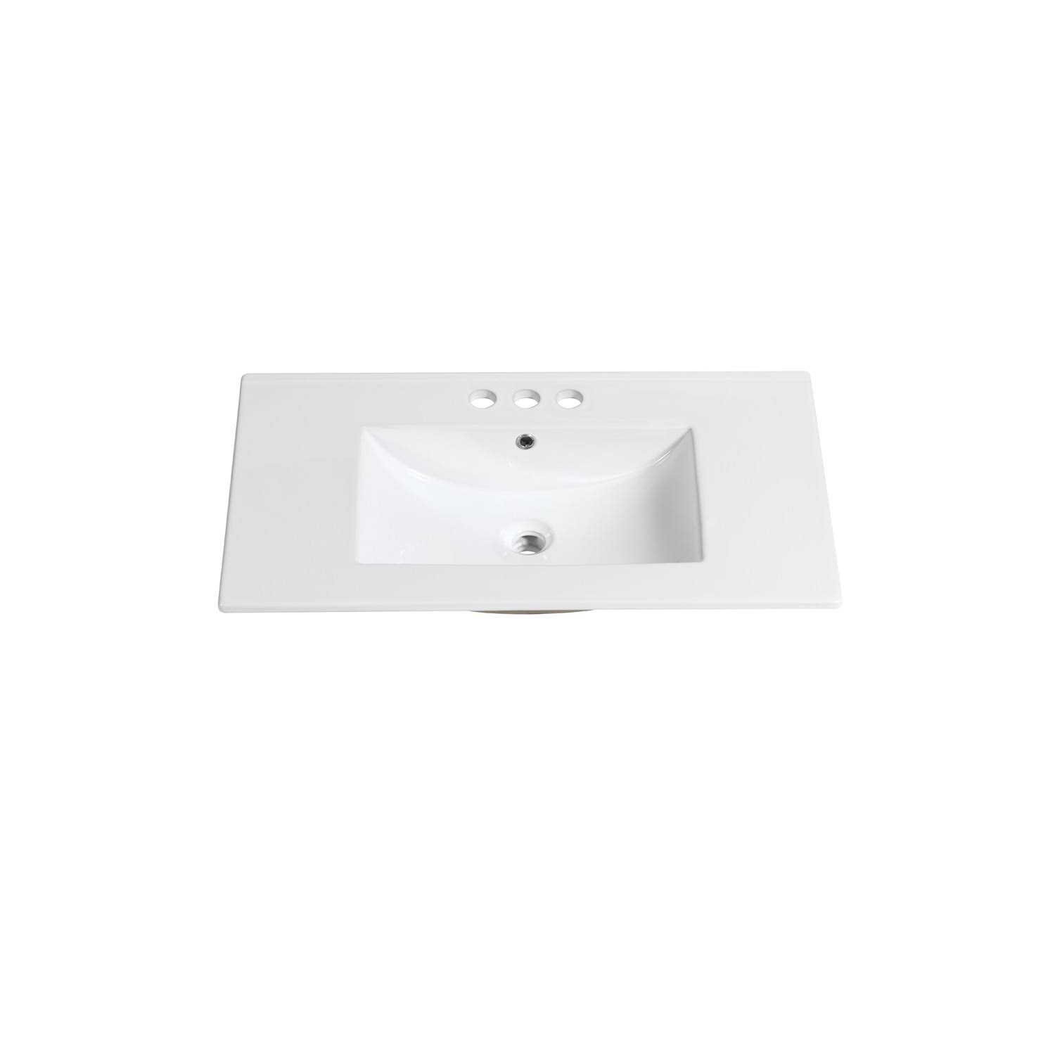Saint Birch 32 inch Single White Ceramic Bathroom Vanity Top with Sink
