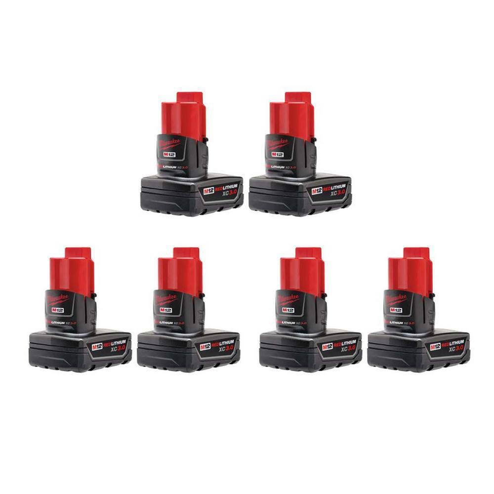 Milwaukee M12 12-Volt Lithium-Ion XC Extended Capacity 3.0 Ah Battery Pack (6-pack)