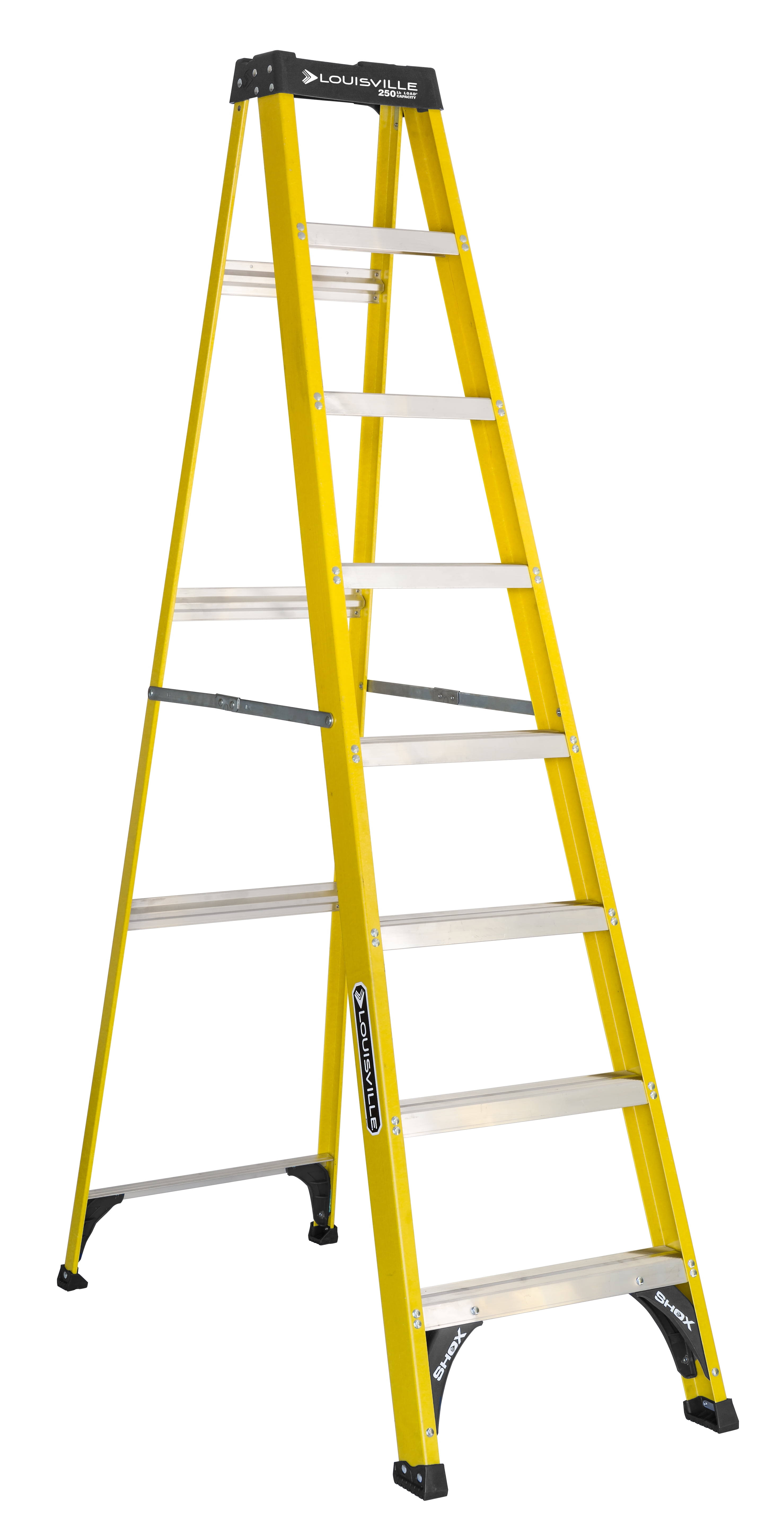 Louisville Ladder 8' Fiberglass Step Ladder, 250-lb Capacity, W-3118-08