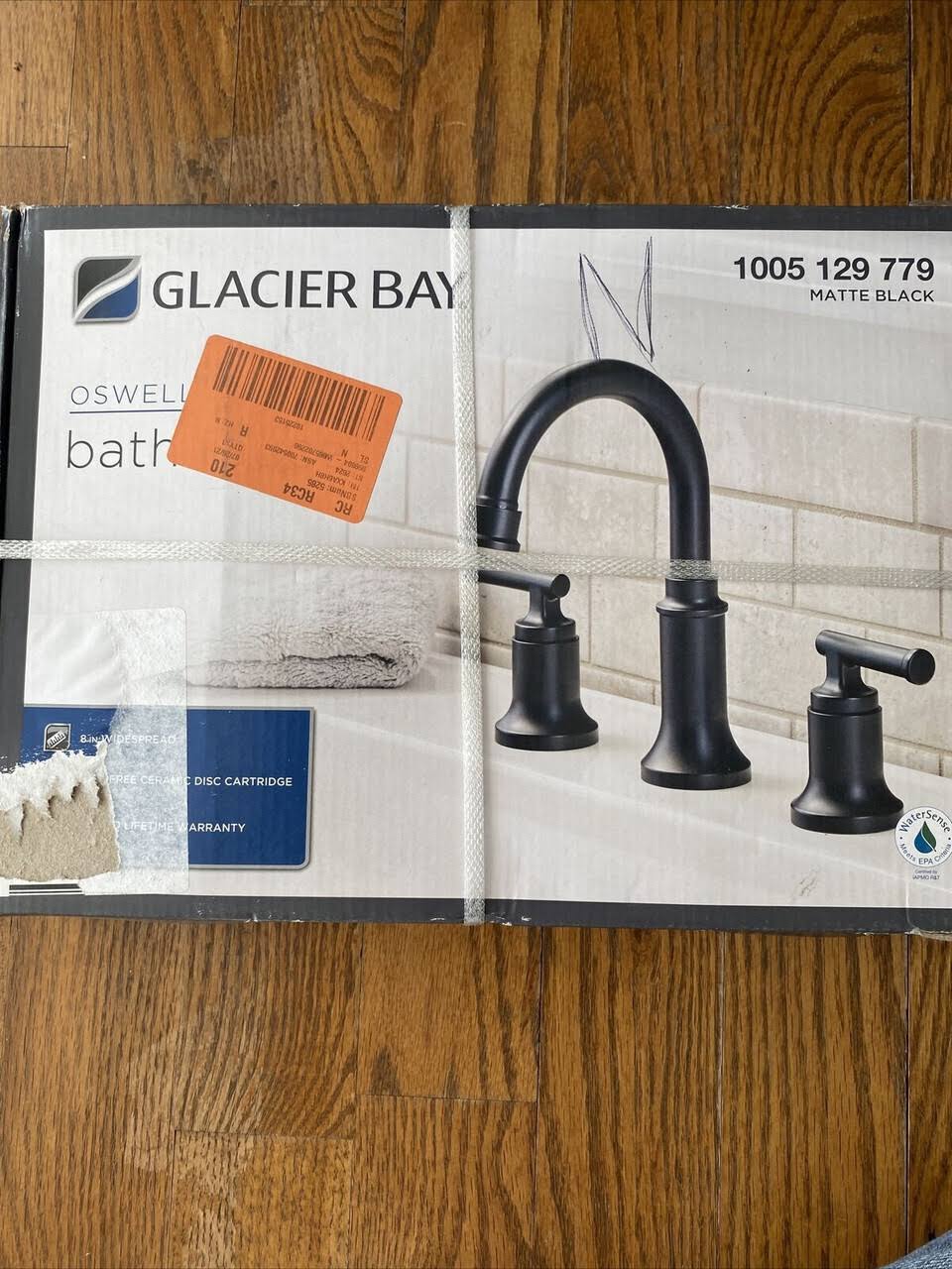 Glacier Bay Oswell 8 in. Widespread 2-Handle High-Arc Bathroom Faucet in Matte Black